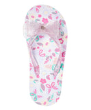 Pink & White Butterfly Eva Flip-Flop - Girls