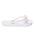 Pink & White Butterfly Eva Flip-Flop - Girls