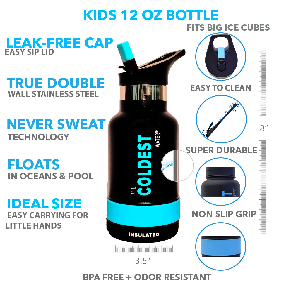 Coldest 12 oz Kids Sports Bottle Oceanic Green – Dots & Dimples