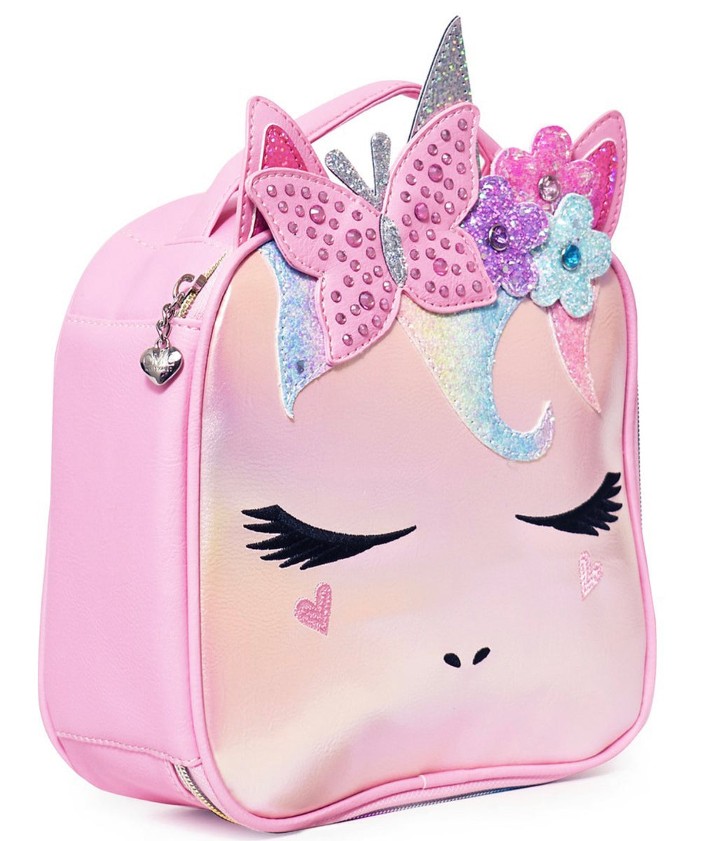 Purple & Pink Flower Crown Miss Gwen Unicorn Lunch Bag – Dots