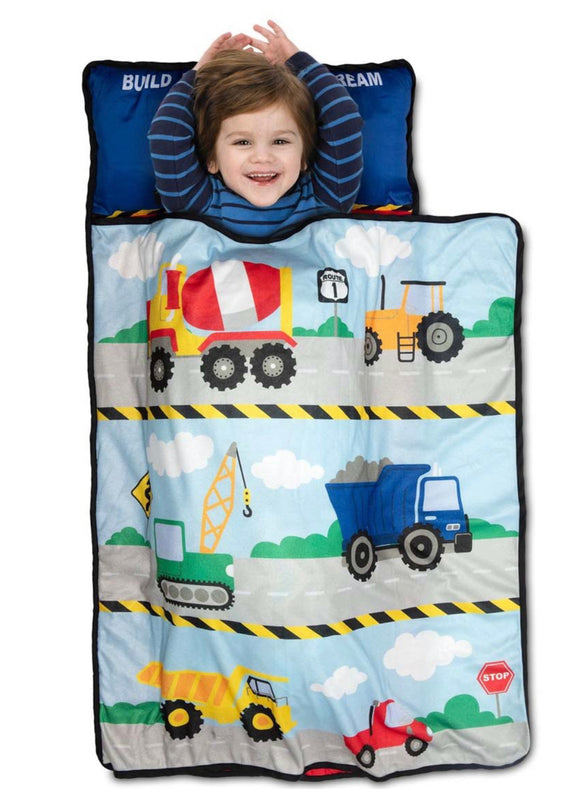 Red & Blue Construction Toddler Roll Up Nap Mat