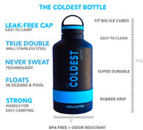 Coldest 64 oz Bottle with Loop Lid Tactical Black