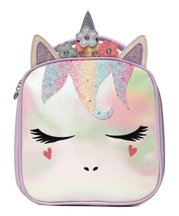 Purple & Pink Flower Crown Miss Gwen Unicorn Lunch Bag – Dots