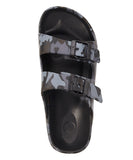 Black Camouflage Buckle-Strap Slide - Boys