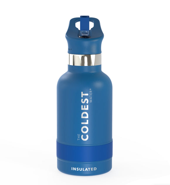 The Coldest Water The Coldest Kids Stainless Steel Water Bottle & Top Straw Lid 2.0- Black 12 oz